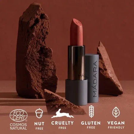 Madara Velvet Matte Cream Lipstick, матовая помада с атласным финишем, оттенок «Magma», 3,8 г: цены и характеристики