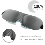 Waya 3D, пов'язка на очі для сну, сіра, 1 шт.: ціни та характеристики