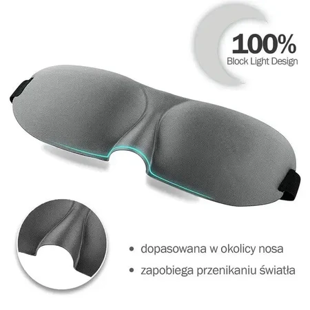 Waya 3D, пов'язка на очі для сну, сіра, 1 шт.: ціни та характеристики