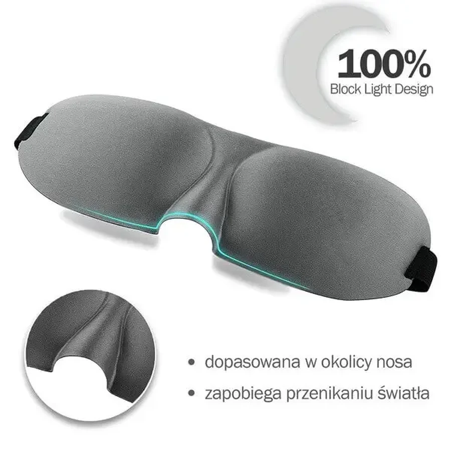 Waya 3D, пов'язка на очі для сну, сіра, 1 шт.: ціни та характеристики