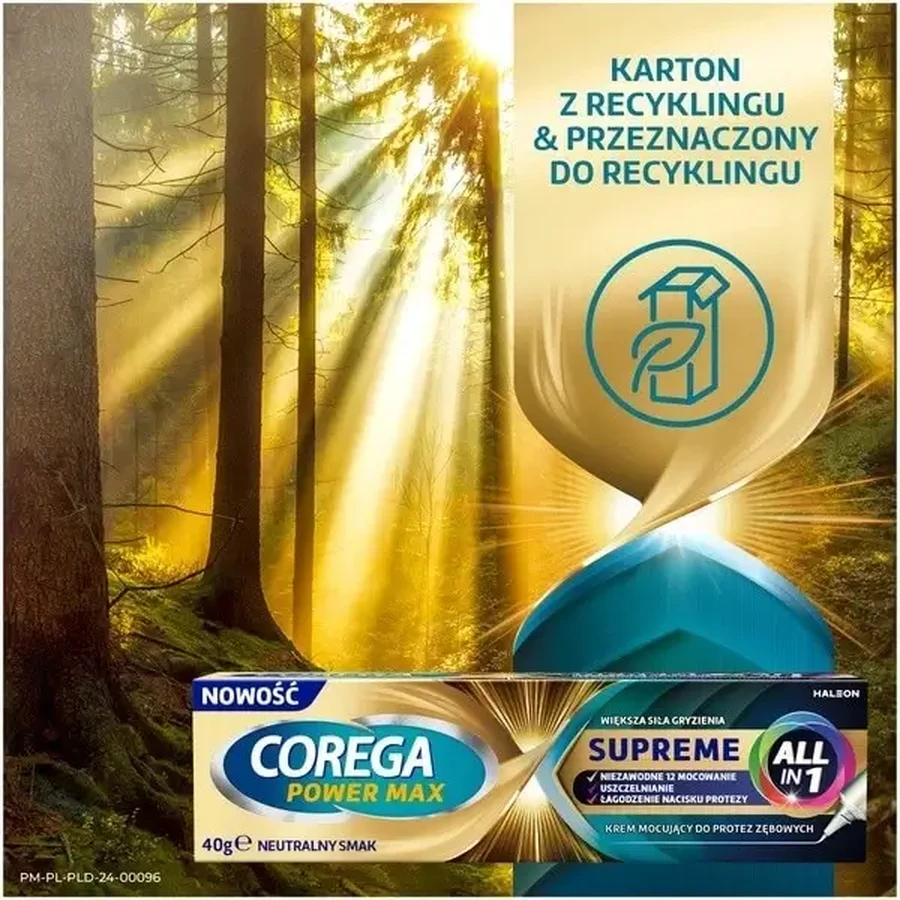 Corega Power Max Supreme All in 1, крем для фіксації зубних протезів, 40 г: ціни та характеристики