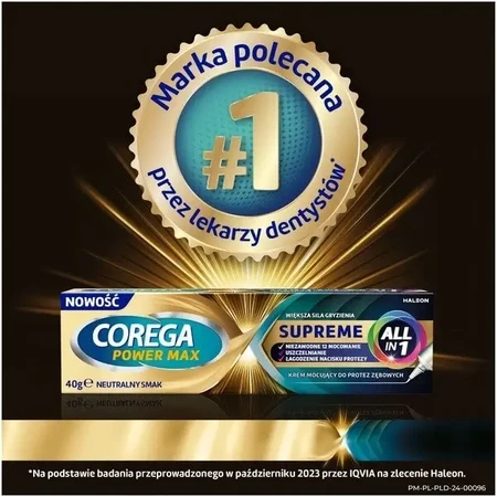 Corega Power Max Supreme All in 1, крем для фіксації зубних протезів, 40 г: ціни та характеристики