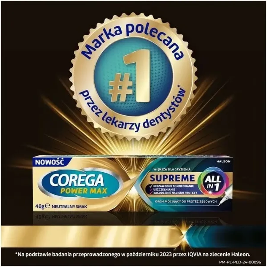 Corega Power Max Supreme All in 1, крем для фіксації зубних протезів, 40 г: ціни та характеристики