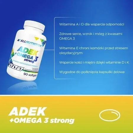 Набор из 2 упаковок Allnutrition ADEK + Omega 3 Strong, капсулы, 90 шт.: цены и характеристики