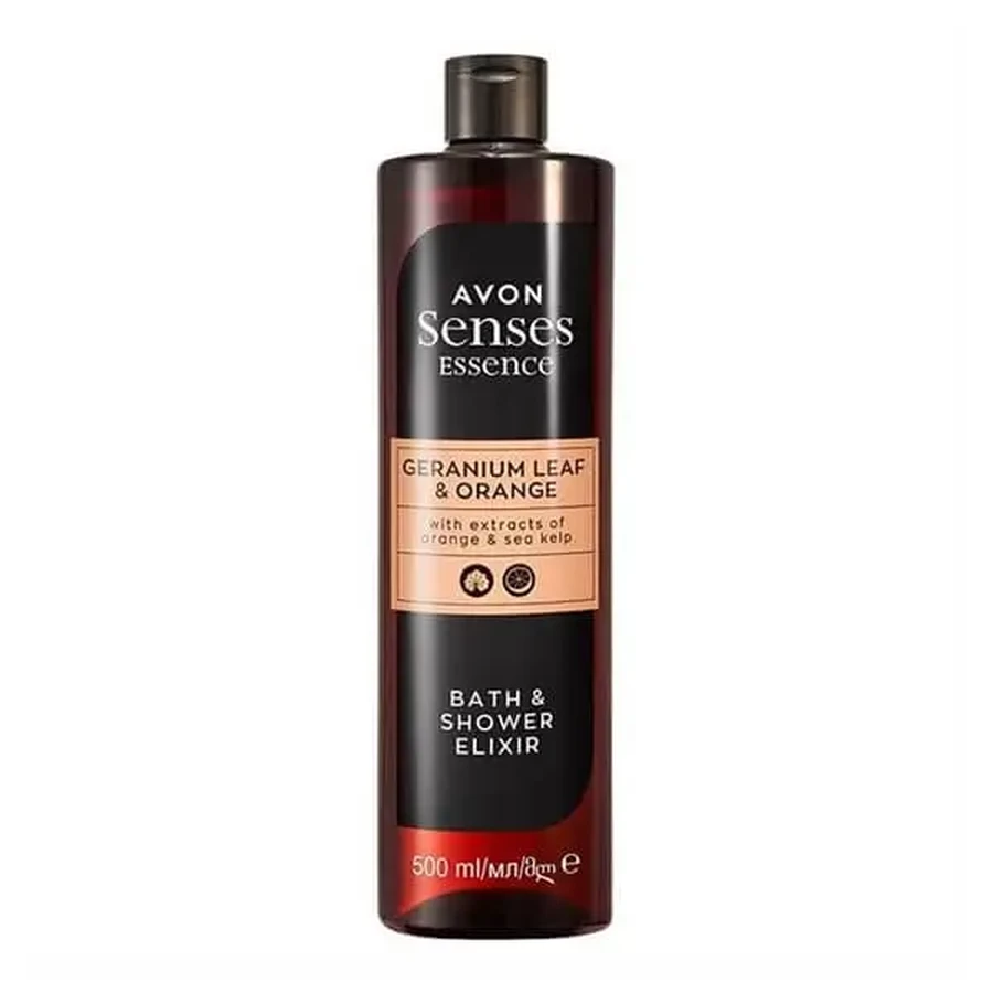 Avon Senses Essence, эликсир для ванны, герань и апельсин, 500 мл: цены и характеристики
