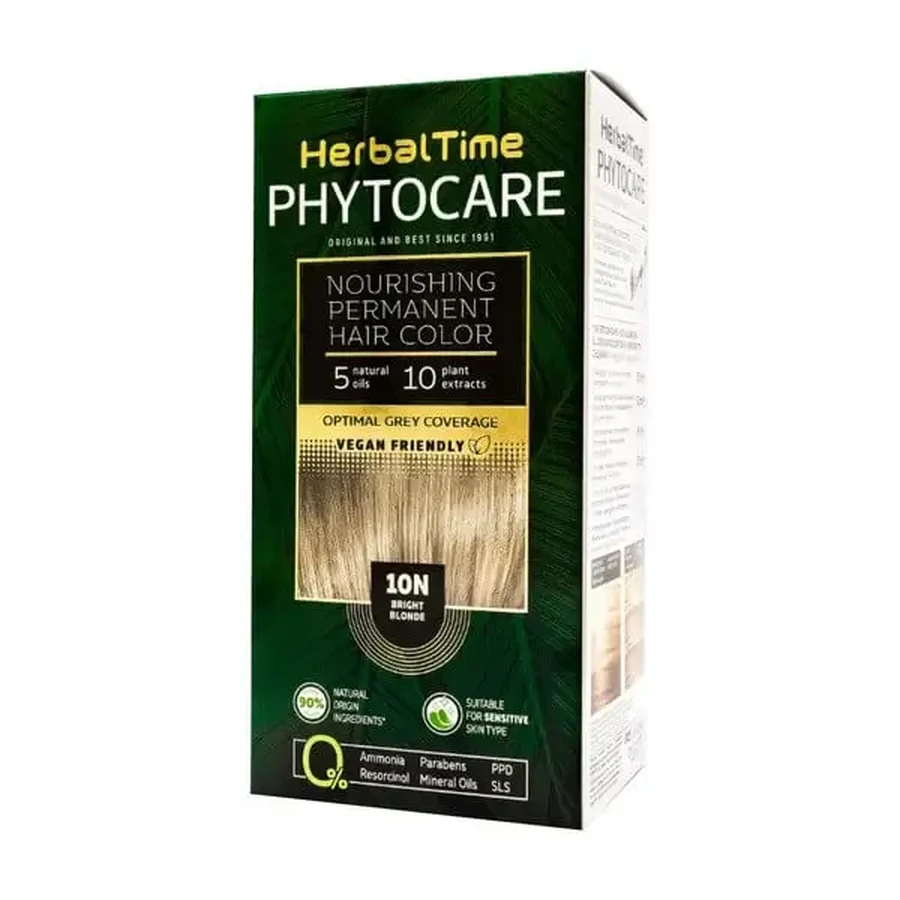 Herbal Time Phytocare, краска для волос 10N, яркий блонд, 130 мл: цены и характеристики