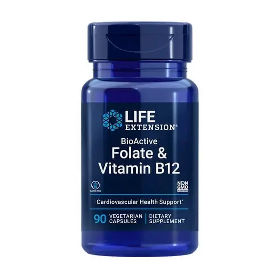 Life Extension BioActive Folate &amp; Vitamin B12, капсулы, 90 шт.: цены и характеристики