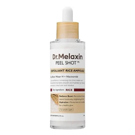 Dr.Melaxin Peel Shot Exfol White Rice Ampoule, отшелушивающая ампула с экстрактом белого риса, 80 мл: цены и характеристики