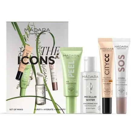 Набор Madara The Icons Set Medium: мицеллярная вода, 50 мл + осветляющая маска с AHA-кислотами, 17 мл + крем для лица, 15 мл + CC-крем SPF15, 15 мл: цены и характеристики