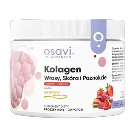 Osavi Коллаген для волос, кожи и ногтей, порошок, со вкусом ревеня и клубники, 150 г: цены и характеристики