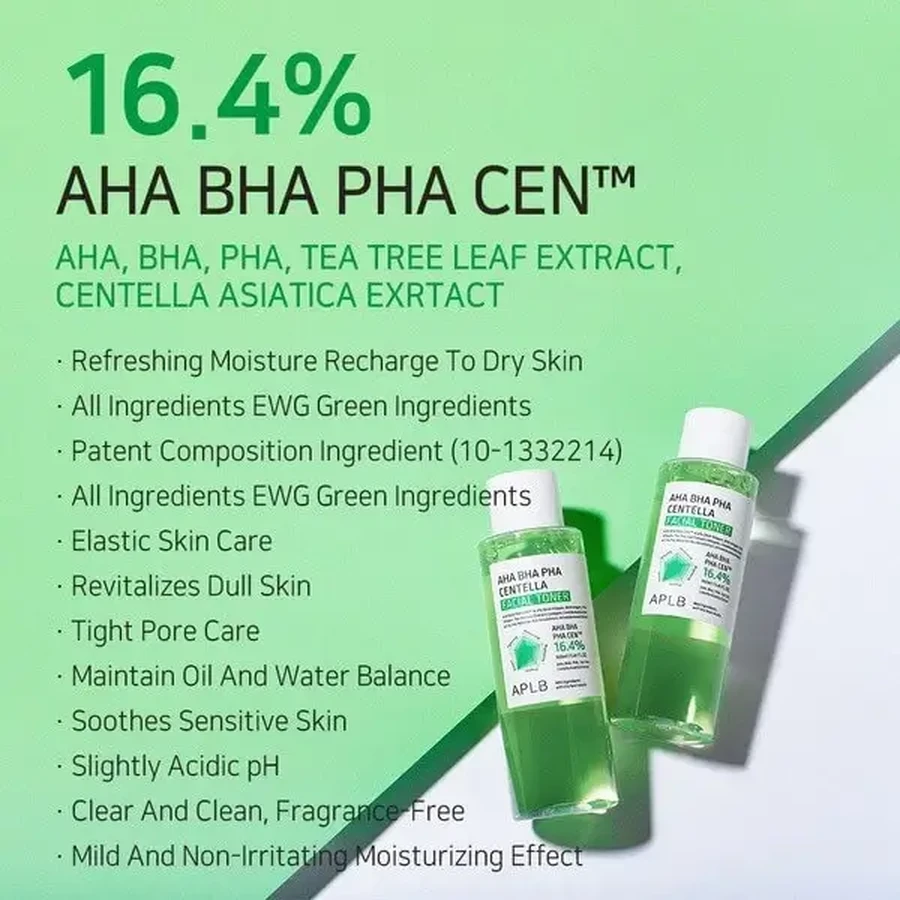 APLB AHA BHA PHA Centella Facial Toner, очищающий тоник для лица с кислотами и центеллой, 160 мл: цены и характеристики