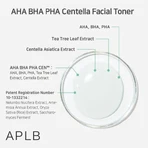 APLB AHA BHA PHA Centella Facial Toner, очищающий тоник для лица с кислотами и центеллой, 160 мл: цены и характеристики