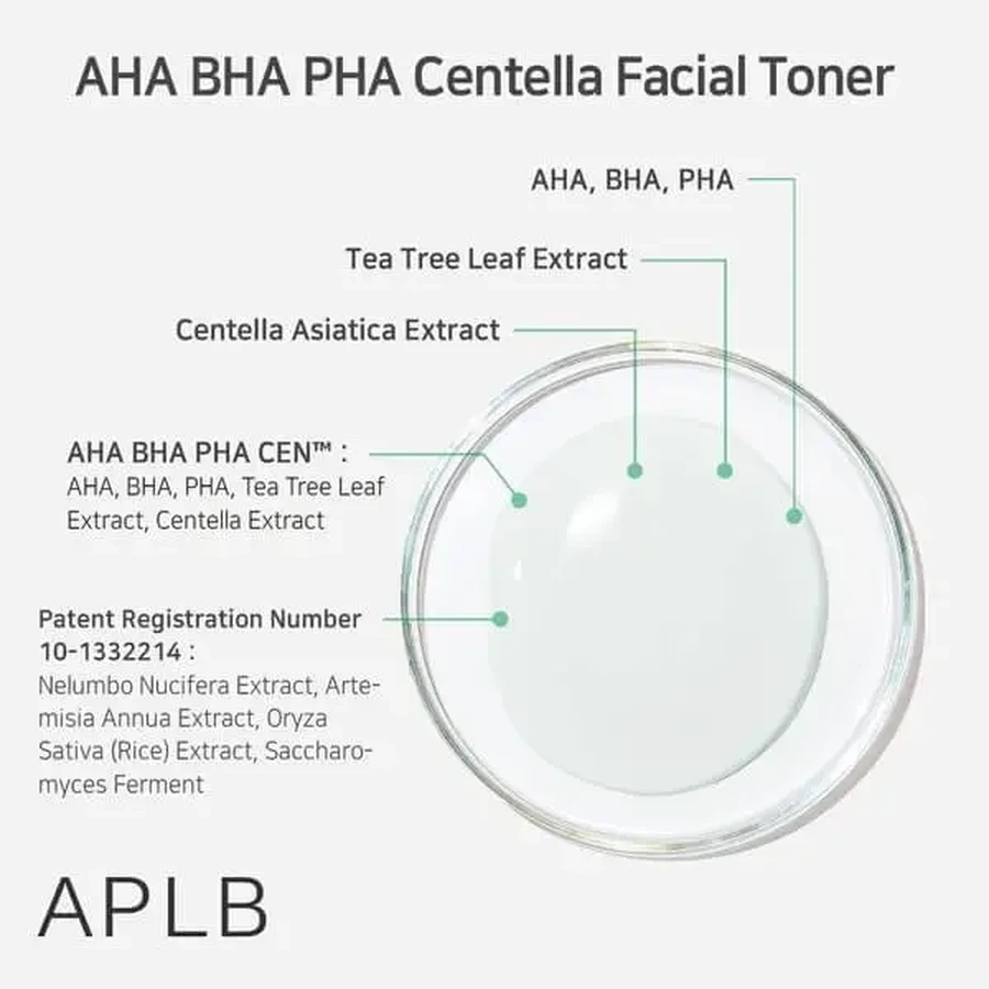 APLB AHA BHA PHA Centella Facial Toner, очищающий тоник для лица с кислотами и центеллой, 160 мл: цены и характеристики