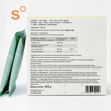 Sundose Everyday For Skin Anti-Aging, пакетики с порошком, вкус яблоко-лайм, 15 шт.: цены и характеристики