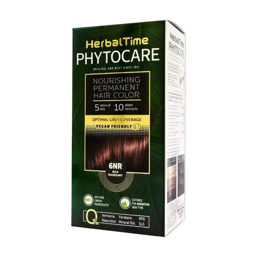 Herbal Time Phytocare, краска для волос 6NR, насыщенный красно-коричневый, 130 мл: цены и характеристики