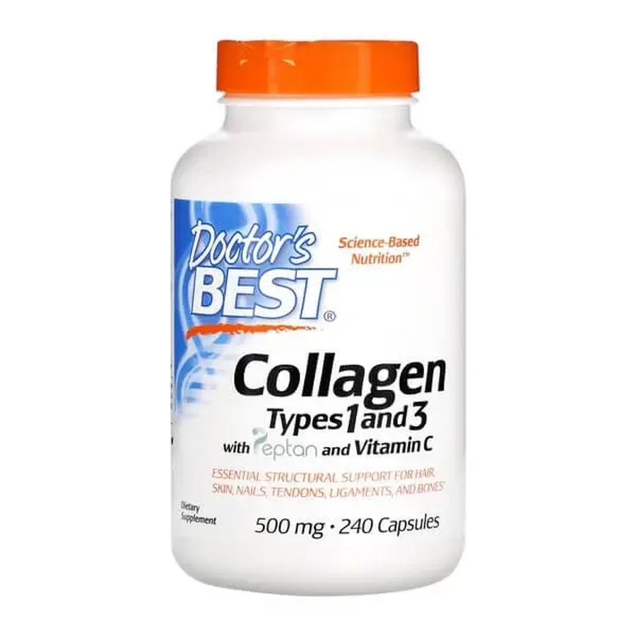 Doctor’s Best, коллаген типов 1 и 3 с Peptan и витамином С, 500 мг, капсулы, 240 шт.: цены и характеристики