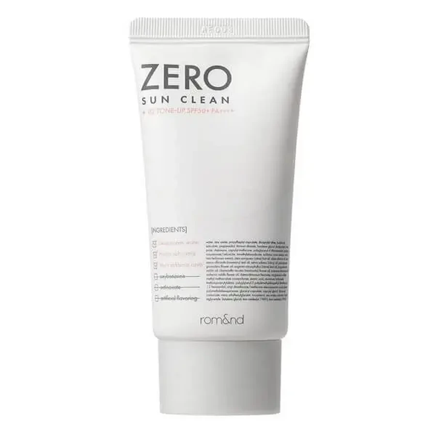 Rom&amp;nd Zero Sun Clean, тонуючий сонцезахисний крем для обличчя SPF50+ PA++++, 02 Tone Up, 50 мл: ціни та характеристики