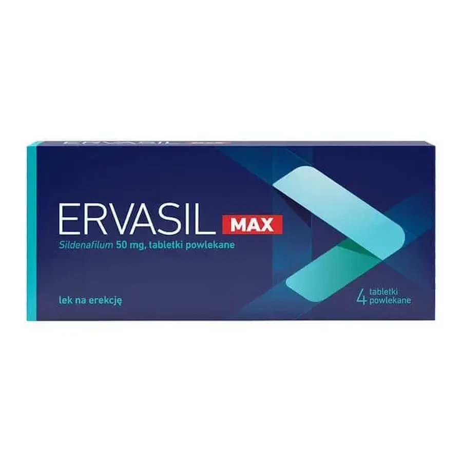 Ervasil Max, 50 мг, таблетки с покрытием, 4 шт.: цены и характеристики