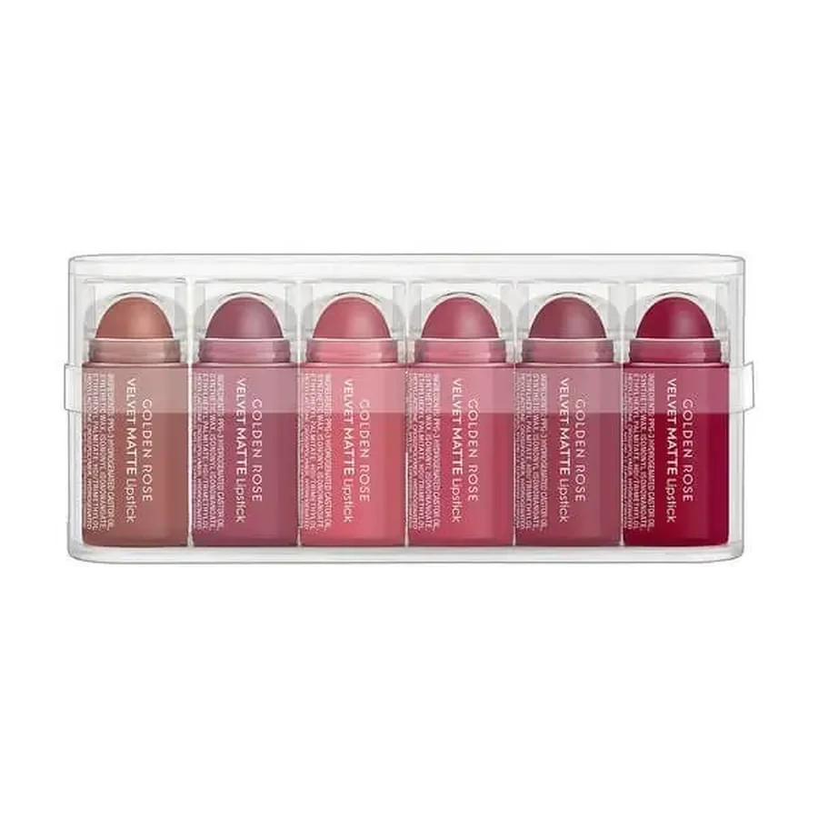 Golden Rose Mini Velvet Matte, набір міні-матових помад для губ, 6 × 0,5 г: ціни та характеристики