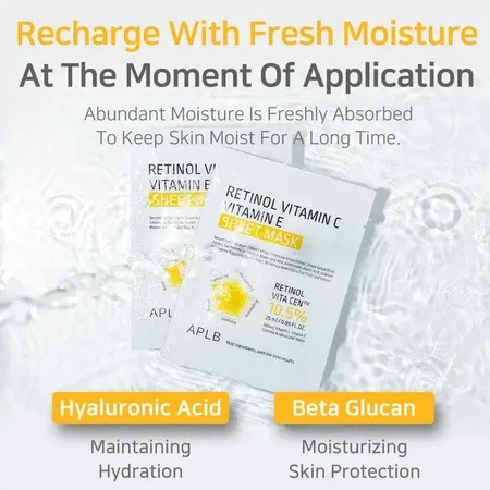 APLB Retinol Vitamin C Vitamin E Sheet Mask, маска-серветка для обличчя з ретинолом та вітамінами С і Е, 25 мл: ціни та характеристики