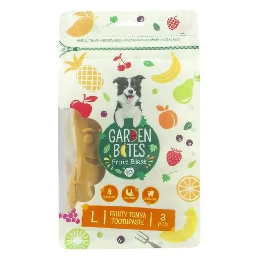 Garden Bites Fruit Blast, Fruity Tonya Toothpaste, вегетарианские лакомства для ухода за зубами собак, L, 13,5 см × 3 шт.: цены и характеристики
