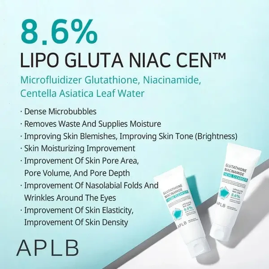 APLB Glutathione Niacinamide Facial Cleanser, очищувальний гель для вмивання обличчя з глутатіоном та ніацинамідом, 80 мл: ціни та характеристики