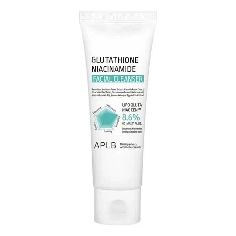 APLB Glutathione Niacinamide Facial Cleanser, очищувальний гель для вмивання обличчя з глутатіоном та ніацинамідом, 80 мл: ціни та характеристики