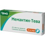 Мемантин -Тева 20 мг таблетки, покрытые пленочной оболочкой, №28: цены и характеристики