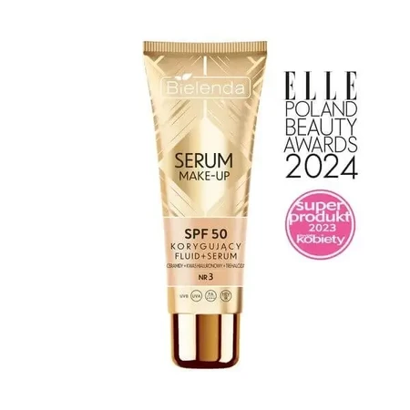 Bielenda Serum Make-up, корректирующий флюид + сыворотка SPF50 для любого типа кожи, № 3, 30 г: цены и характеристики