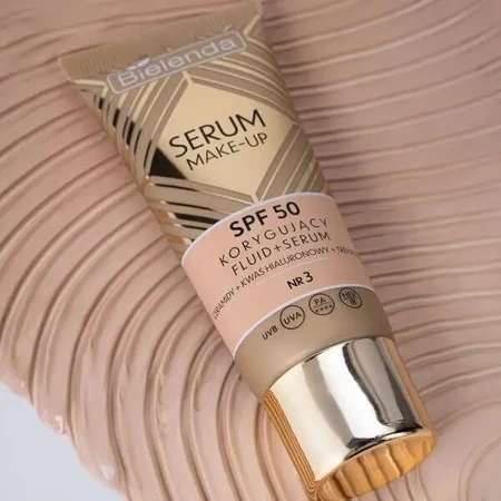 Bielenda Serum Make-up, корректирующий флюид + сыворотка SPF50 для любого типа кожи, № 3, 30 г: цены и характеристики