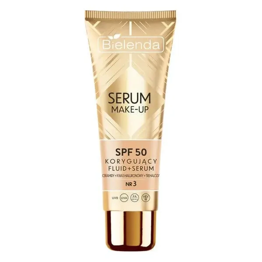Bielenda Serum Make-up, корректирующий флюид + сыворотка SPF50 для любого типа кожи, № 3, 30 г: цены и характеристики