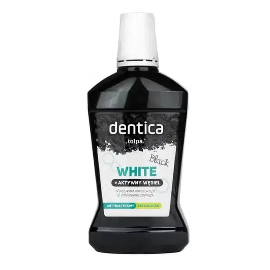 Dentica by Tołpa Black White, відбілюючий ополіскувач для ротової порожнини з активованим вугіллям, 500 мл: ціни та характеристики