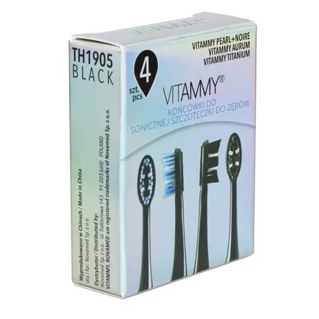 Vitammy, насадки для звуковой зубной щетки Pearl+, черного цвета, 4 шт.: цены и характеристики