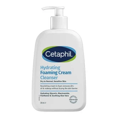 Cetaphil Hydrating Foaming Cream Cleanser, кремообразная пенка для умывания, 236 мл: цены и характеристики