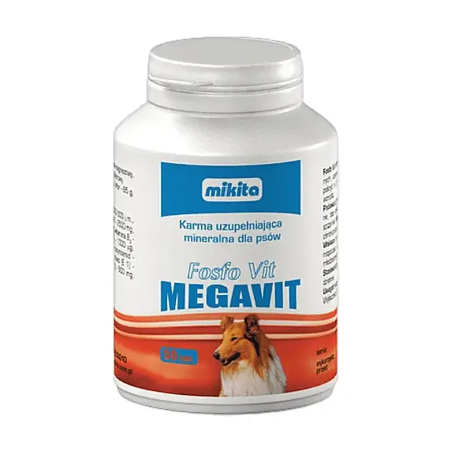Mikita Fosfo Vit megavit, минеральный кормовой добавка для собак, таблетки, 50 шт.: цены и характеристики