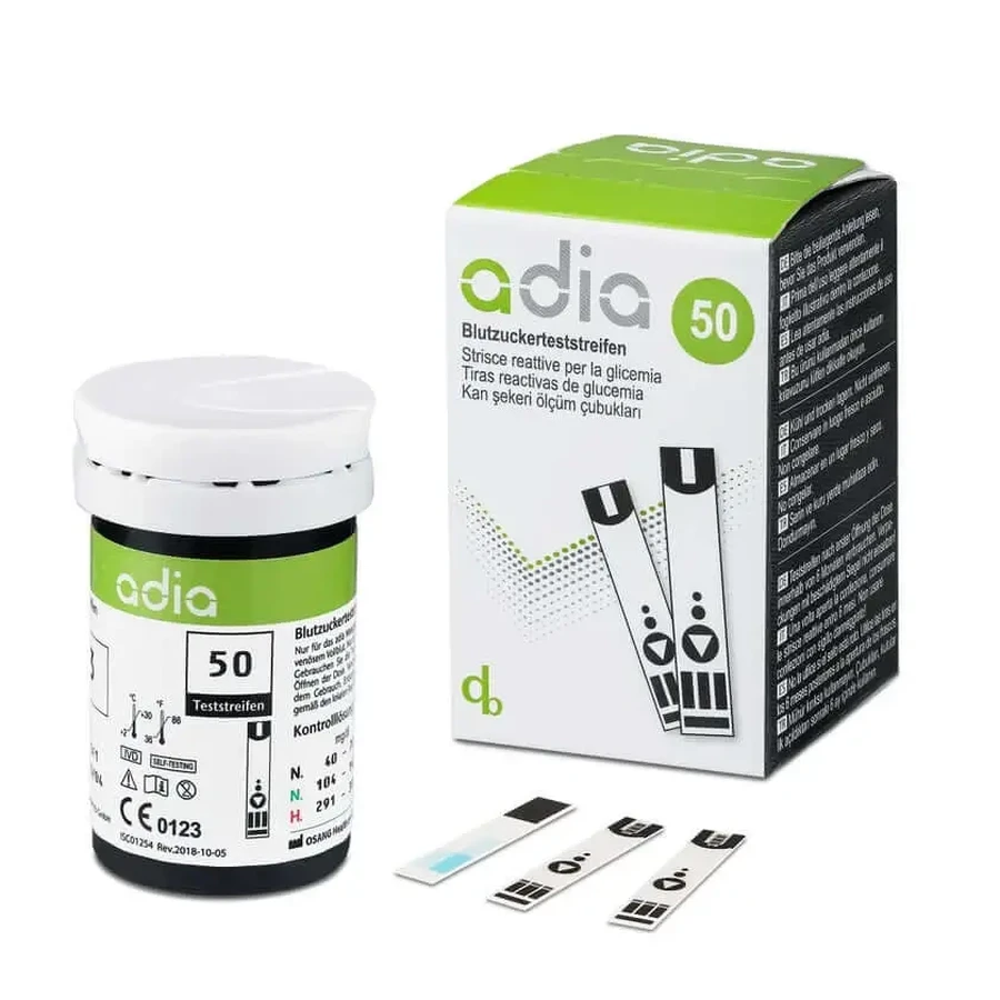 Тест-полоски для измерения уровня сахара в крови adia, 200 шт., Самоконтроль уровня сахара в крови при диабете, 200 шт.: цены и характеристики
