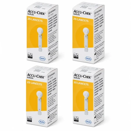 Стерильные иглы Softclix Accu Chek, 4x25 шт., Roche: цены и характеристики