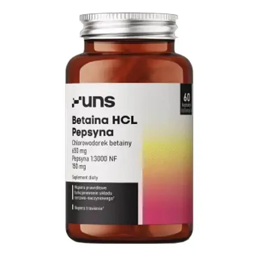 Uns Бетаин HCL Пепсин, капсулы, 60 шт.: цены и характеристики