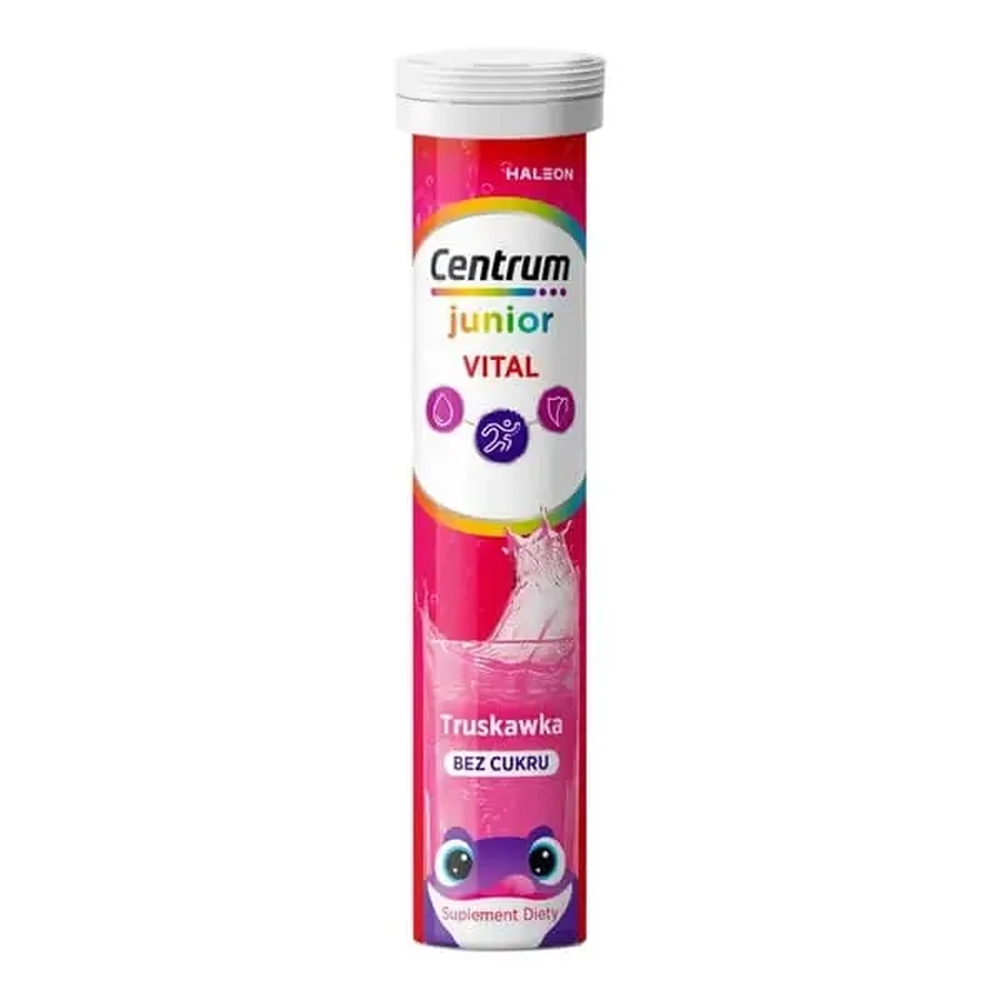 «Centrum Vital Junior», шипучі таблетки, полуничний смак, 20 шт.: ціни та характеристики