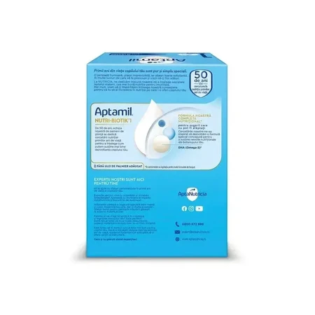 Стартовое сухое молоко Aptamil Nutri-Biotik 1, 0–6 месяцев, 2 × 1200 г, Nutricia: цены и характеристики
