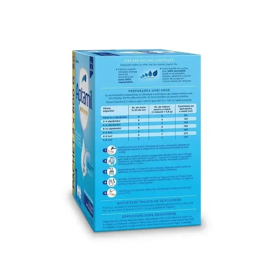 Стартовое сухое молоко Aptamil Nutri-Biotik 1, 0–6 месяцев, 2 × 1200 г, Nutricia: цены и характеристики