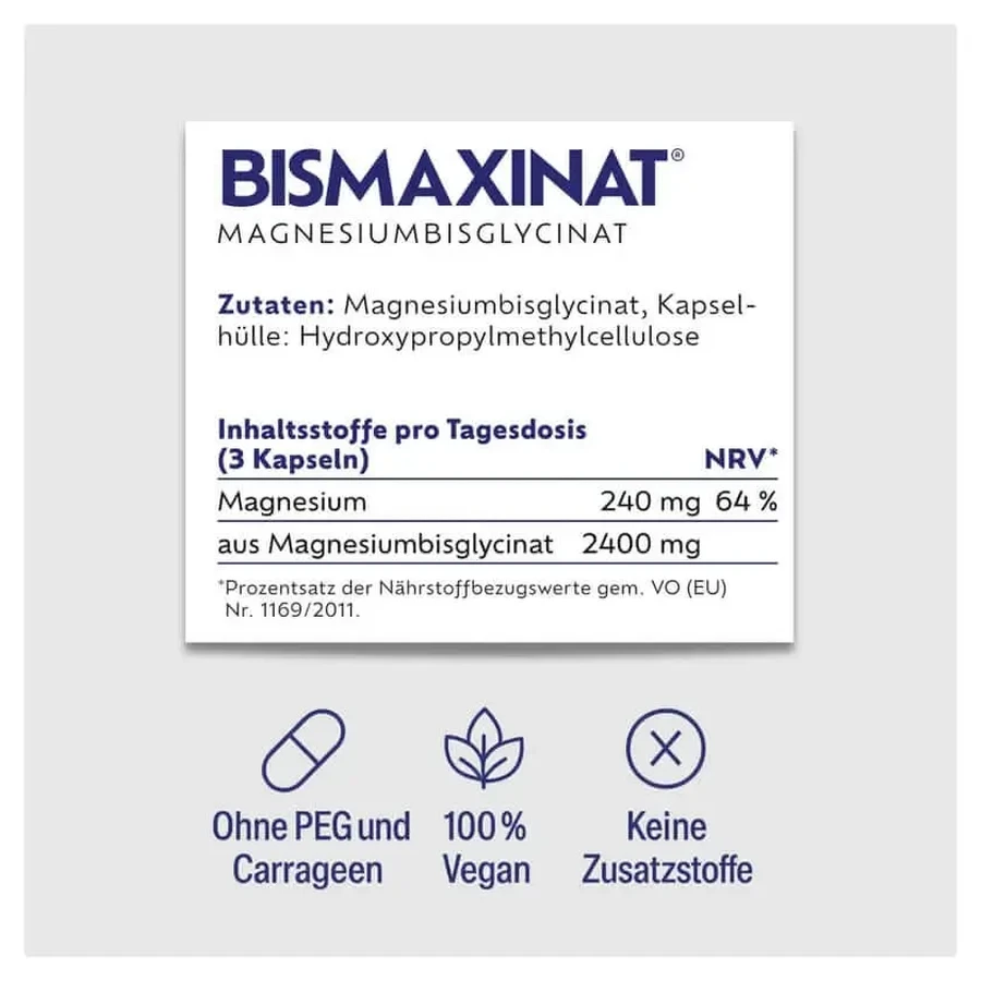 BISMAXINAT® Магнезій-бісгліцимат — капсули магнезію гліцинату, 2×200 шт.: ціни та характеристики