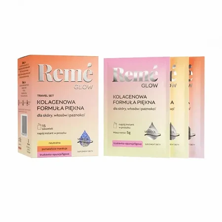 Reme Glow «Колагенова формула краси» — дорожній набір, пакетики з порошком, різні смаки, 15 шт.: ціни та характеристики