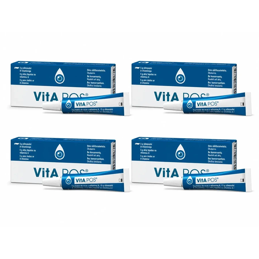 Vita pos, глазная мазь, без консервантов, 4 × 5 г: цены и характеристики