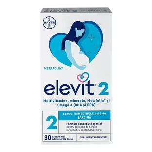 Elevit 2, мультивітаміни для вагітних — 2-й і 3-й триместри вагітності, 2×30 капсул, Bayer