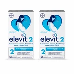 Elevit 2, мультивітаміни для вагітних — 2-й і 3-й триместри вагітності, 2×30 капсул, Bayer: ціни та характеристики