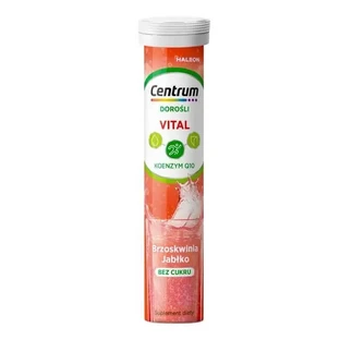 Centrum Vital для дорослих, шипучі таблетки, смак персик-яблуко, 20 шт.