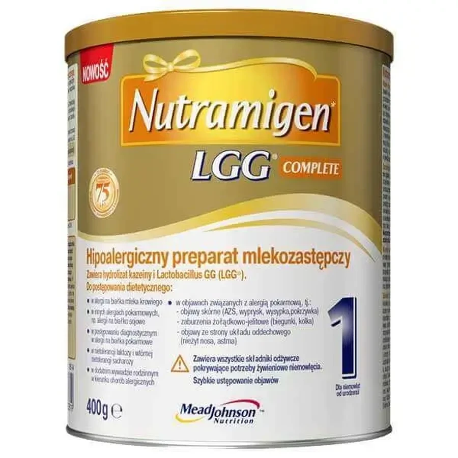 Nutramigen 1 LGG Complete, гипоаллергенная смесь, с рождения, 3 × 400 г, Mead Johnson: цены и характеристики