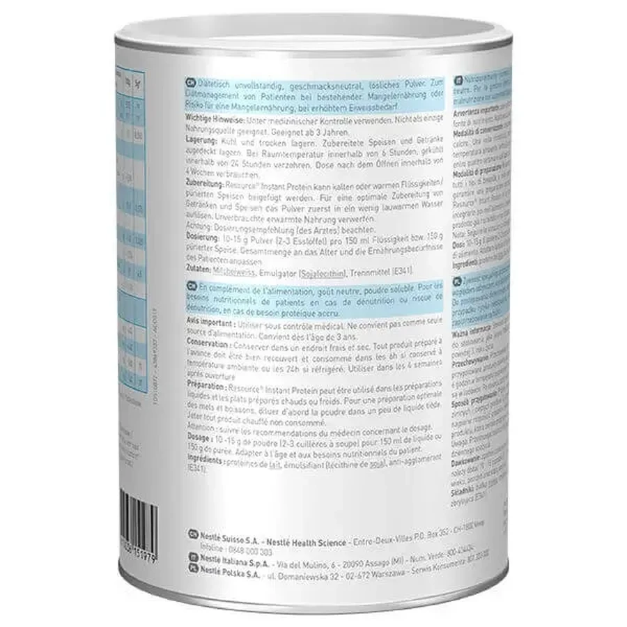 Resource Instant Protein — пищевая добавка, безвкусная, 2 x 400 г, Nestlé: цены и характеристики