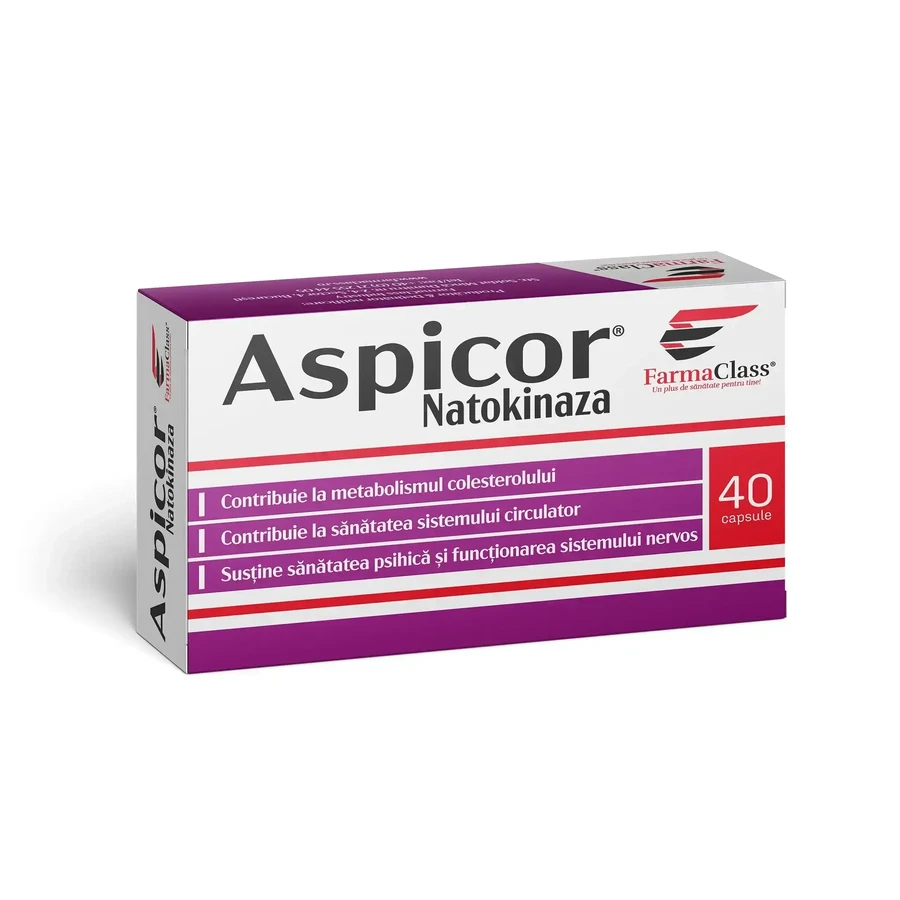 Aspicor Натокиназа, 40 капсул в блистере, FarmaClass: цены и характеристики